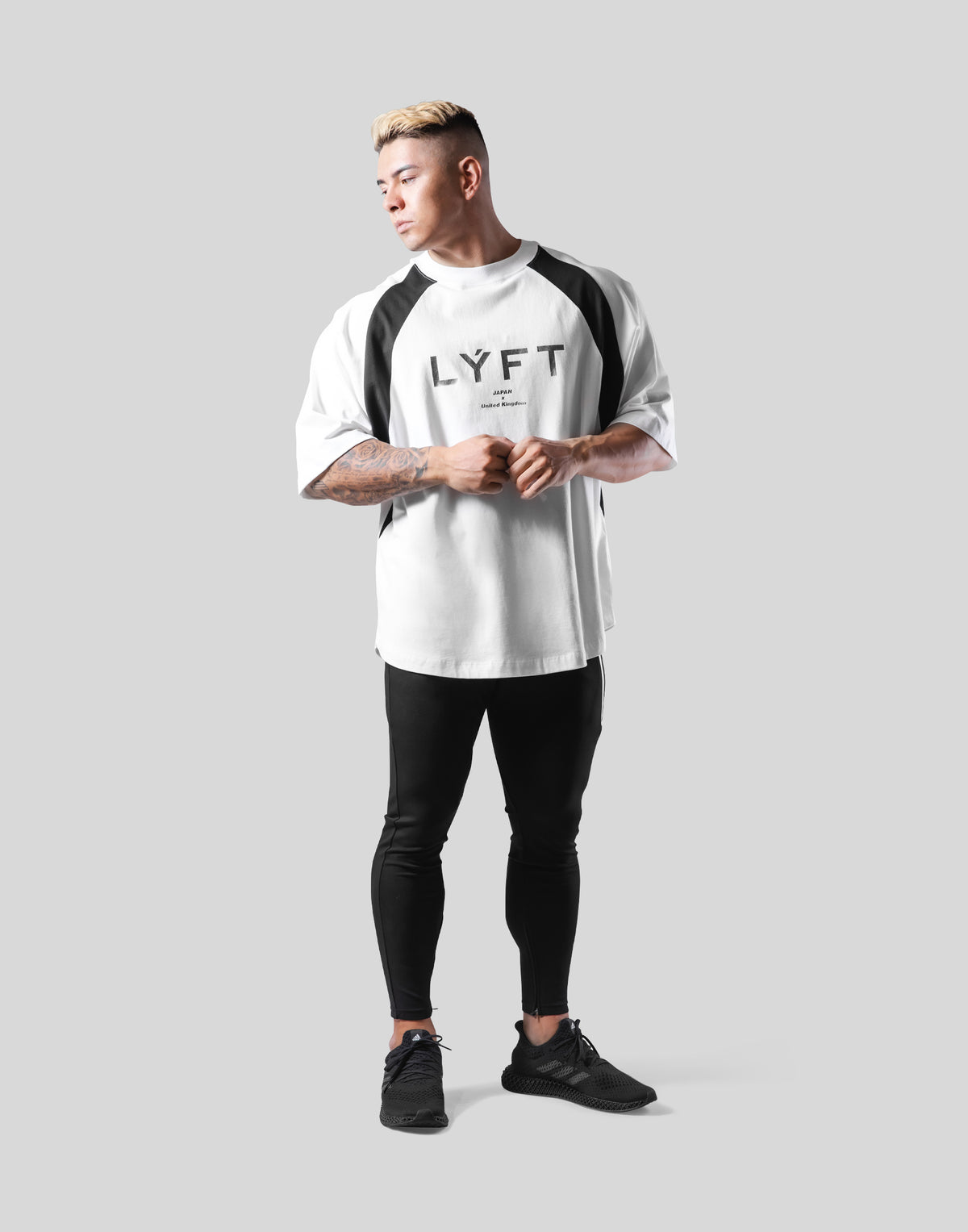 Angle Separate Wide Shoulder Big T-Shirt - White