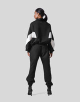 Loose Fit Zip Up Sweat Jacket - Black