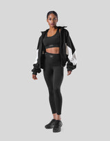 Loose Fit Zip Up Sweat Jacket - Black