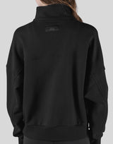 Half Zip 2Way Pocket Sweat Jacket - Black