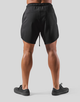 Stretch Seam Wide Shorts - Black