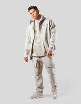 Mixed Flag ZipUp Hoodie - Ivory
