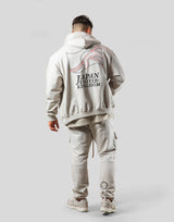 Mixed Flag ZipUp Hoodie - Ivory
