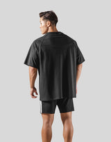 Round Separate Big T-Shirt - Black