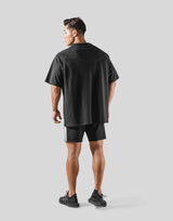 Round Separate Big T-Shirt - Black
