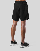 Stretch Seam Wide Shorts - Black