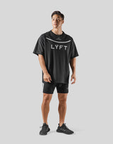 Round Separate Big T-Shirt - Black