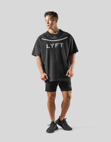 Round Separate Big T-Shirt - Black