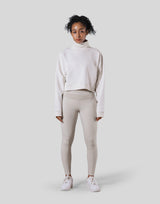 High Neck Cropped Sweat Shirt - Ivory