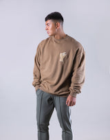 Y Wappen Oversize Crewneck Sweat - Beige