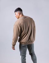 Y Wappen Oversize Crewneck Sweat - Beige