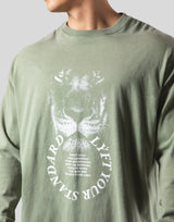 Lion Ring Vintage Long Sleeve Tee - Olive