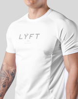 Side Round Mesh Stretch T-Shirt - White