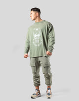 Lion Ring Vintage Long Sleeve Tee - Olive