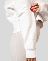 Splash Cropped Crewneck Sweat - White