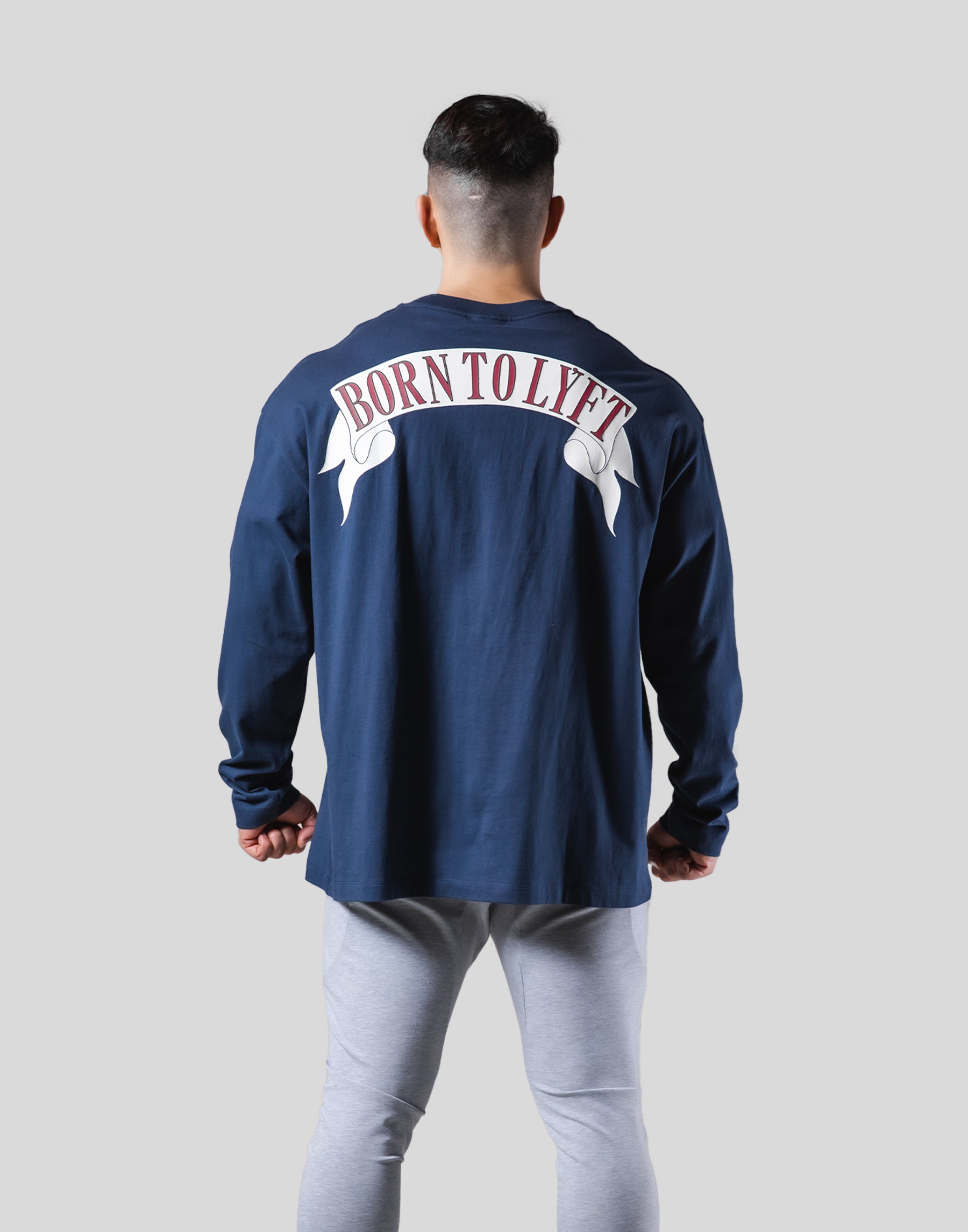 Back Arch Flag Long T-Shirt - Navy – LÝFT