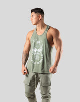 Lion Ring Vintage Training Tanktop - Olive