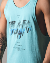 Metalic logo Tanktop - Mint Blue