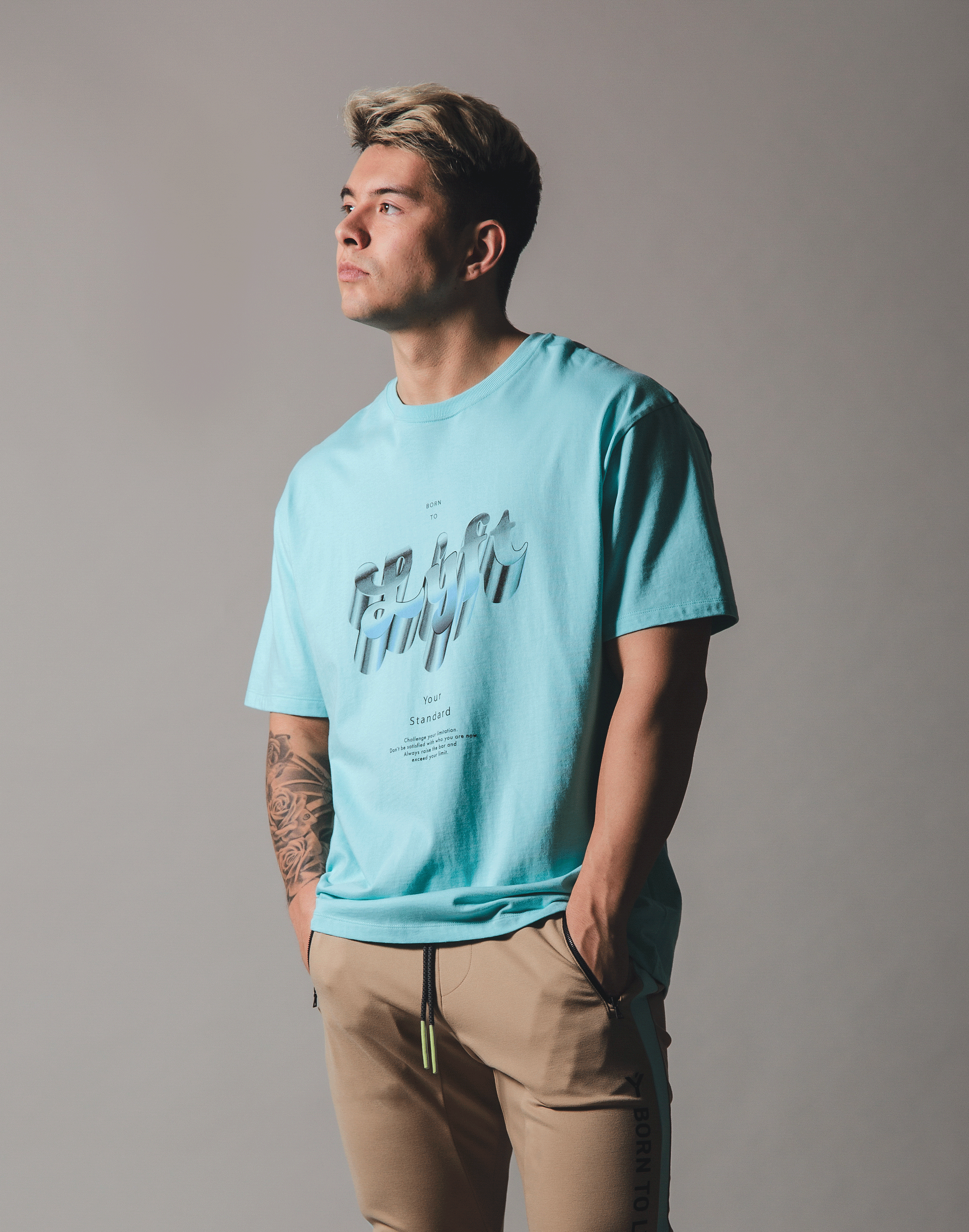 Metalic Logo Big T-Shirt - Mint Blue – LÝFT