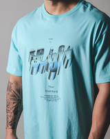 Metalic Logo Big T-Shirt - Mint Blue