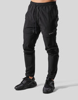 Back Message Separate Nylon Pants - Black