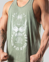 Lion Ring Vintage Training Tanktop - Olive
