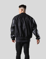 Message Ring Stadium Jacket - Black Black
