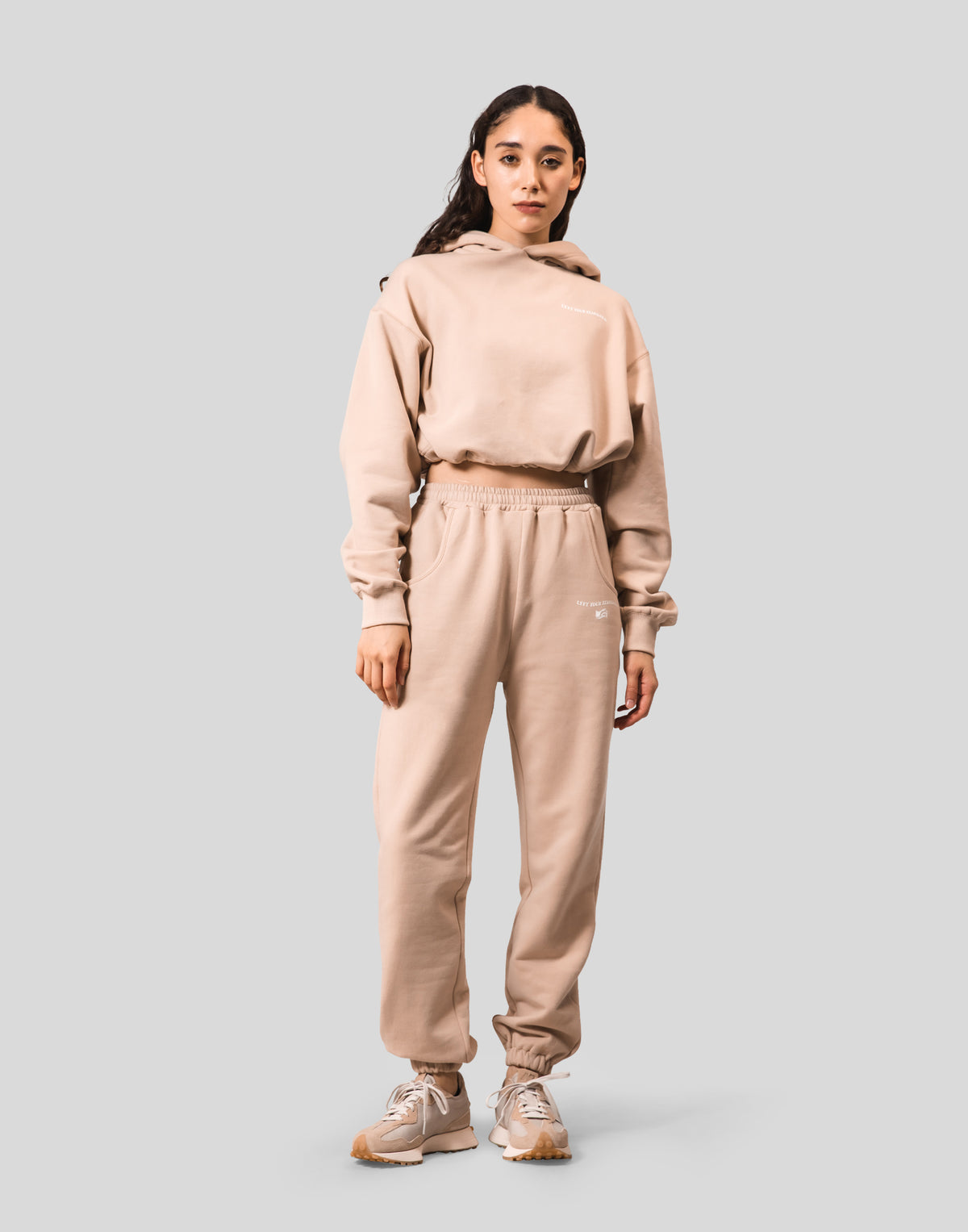 Message Logo Stretch Sweat Pants - Beige