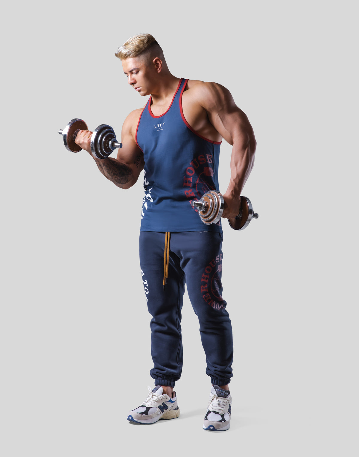 LÝFT × Power House Gym Logo TankTop - Navy