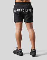 Back Message Separate Nylon Pants - Black