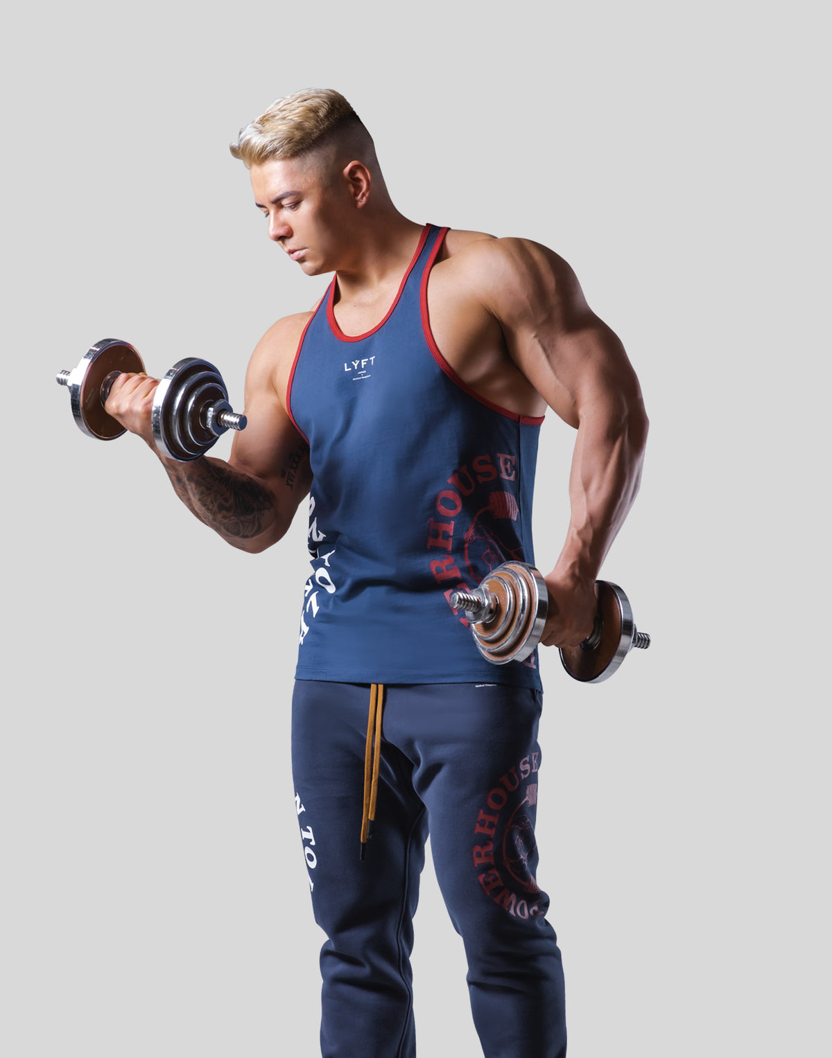 LÝFT × Power House Gym Logo TankTop - Navy