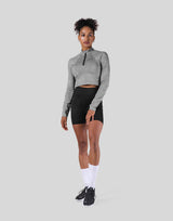 Slim Fit Half Zip Long Sleeve - Grey