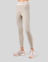 Stripe High Rise Leggings - Beige