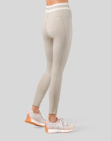 Stripe High Rise Leggings - Beige