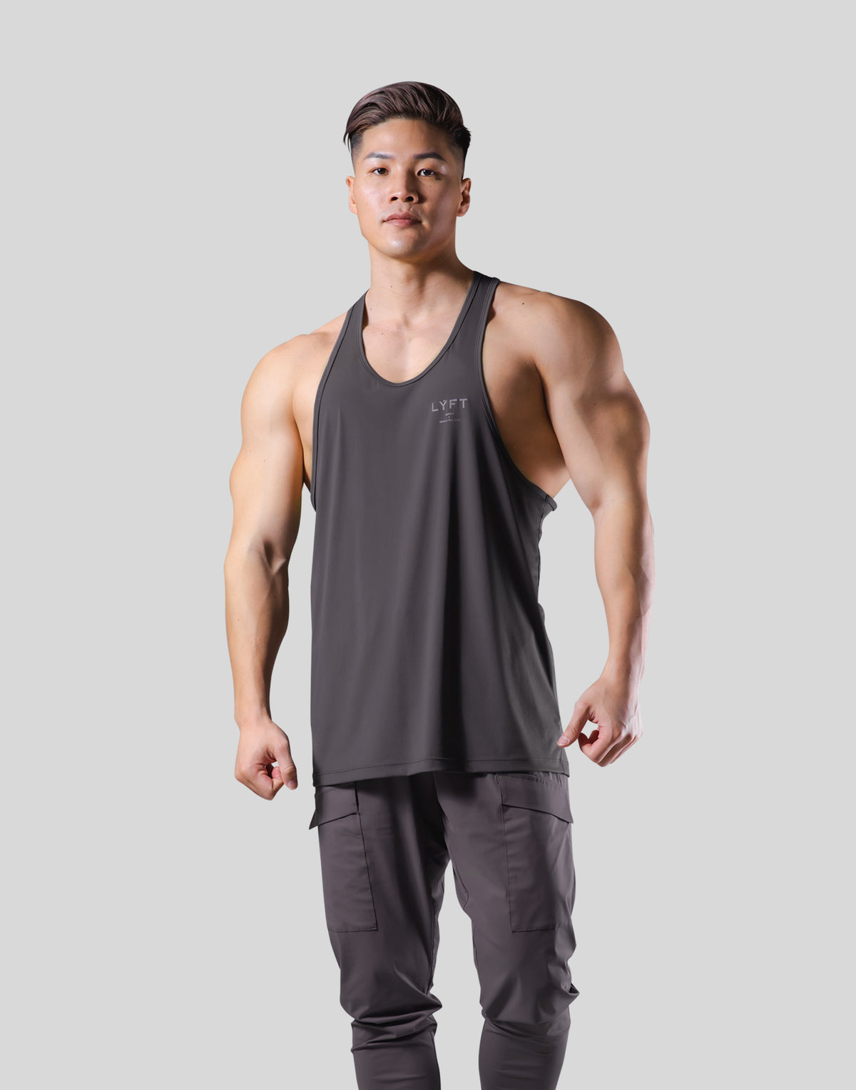 Stretch Waffle Nylon Training Tanktop - D.Grey