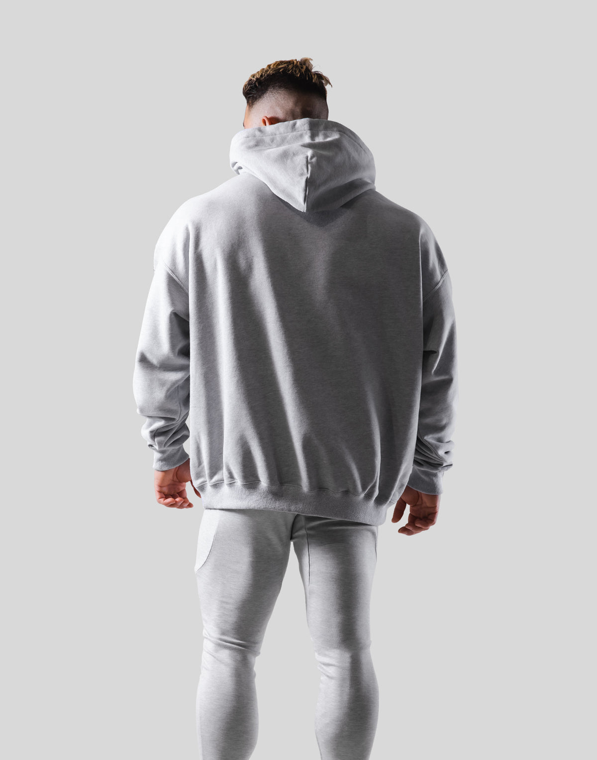 Wide Separate Oversize Sweat Hoodie - Grey