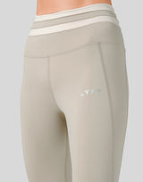 Stripe High Rise Leggings - Beige