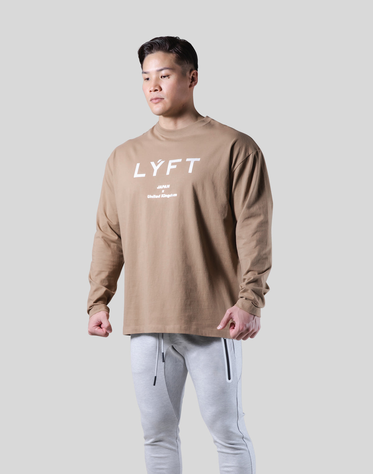 LÝFT Logo Long Sleeve T-Shirt - Beige