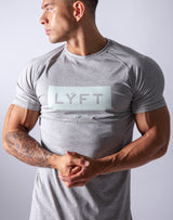 LYFT Box Logo Slim Fit T-Shirts - Grey/mint