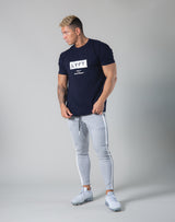 LÝFT Box Logo Standard Fit Stretch T-shirt - Navy