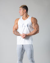 LÝFT Box Logo Standard Fit Stretch Tanktop - White