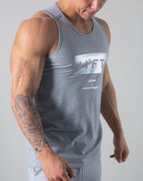 LÝFT Box Logo Standard Fit Stretch Tanktop - Grey