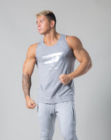 LÝFT Box Logo Standard Fit Stretch Tanktop - Grey