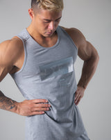 LÝFT Box Logo Standard Fit Stretch Tanktop - Grey