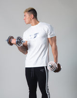 LÝFT Box Logo Standard Fit Stretch T-shirt - White