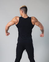 LÝFT Box Logo Standard Fit Stretch Tanktop - Black