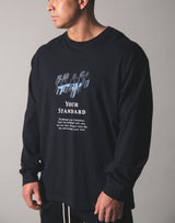 Metalic Logo Long T-Shirt - Black