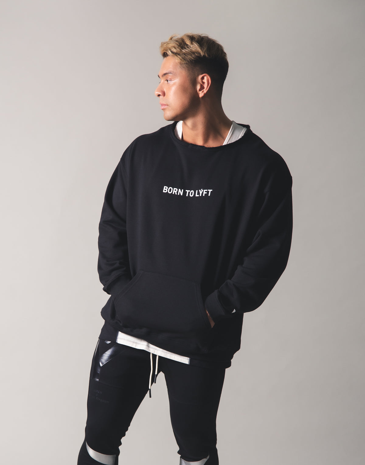 Cut off Sweat Pullover - Black
