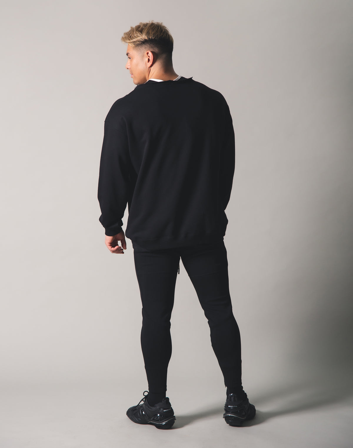 Cut off Sweat Pullover - Black