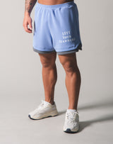 2Way Stretch Layered Wide Shorts - L.Blue